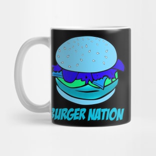 Burger Nation Tee - Blue/Green Mug